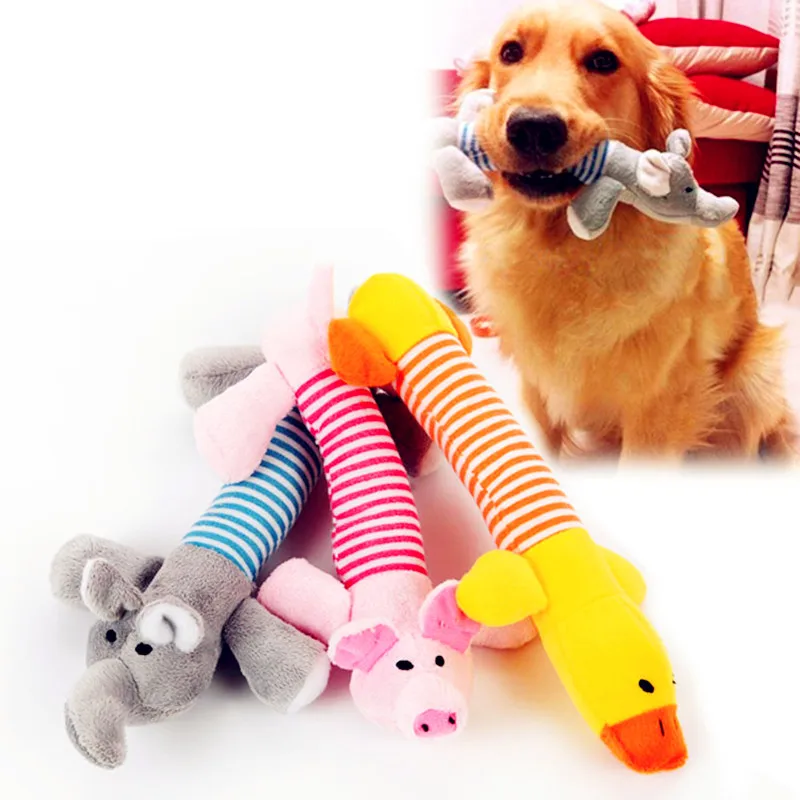 

Puppy Pet Chew Squeaker Plush Sound Toys Duck Pig & Elephant 3 Designs Dog Chew Toys Dog Accessories for Small Dogs