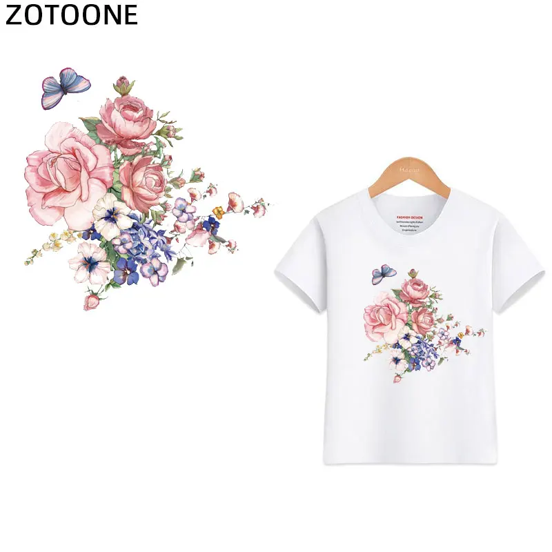 

ZOTOONE Fashion Girl Iron-On Transfers Vynil Flower Heat Transfer Ironing Stickers T-shirt Thermal Patches for Clothing Iron G