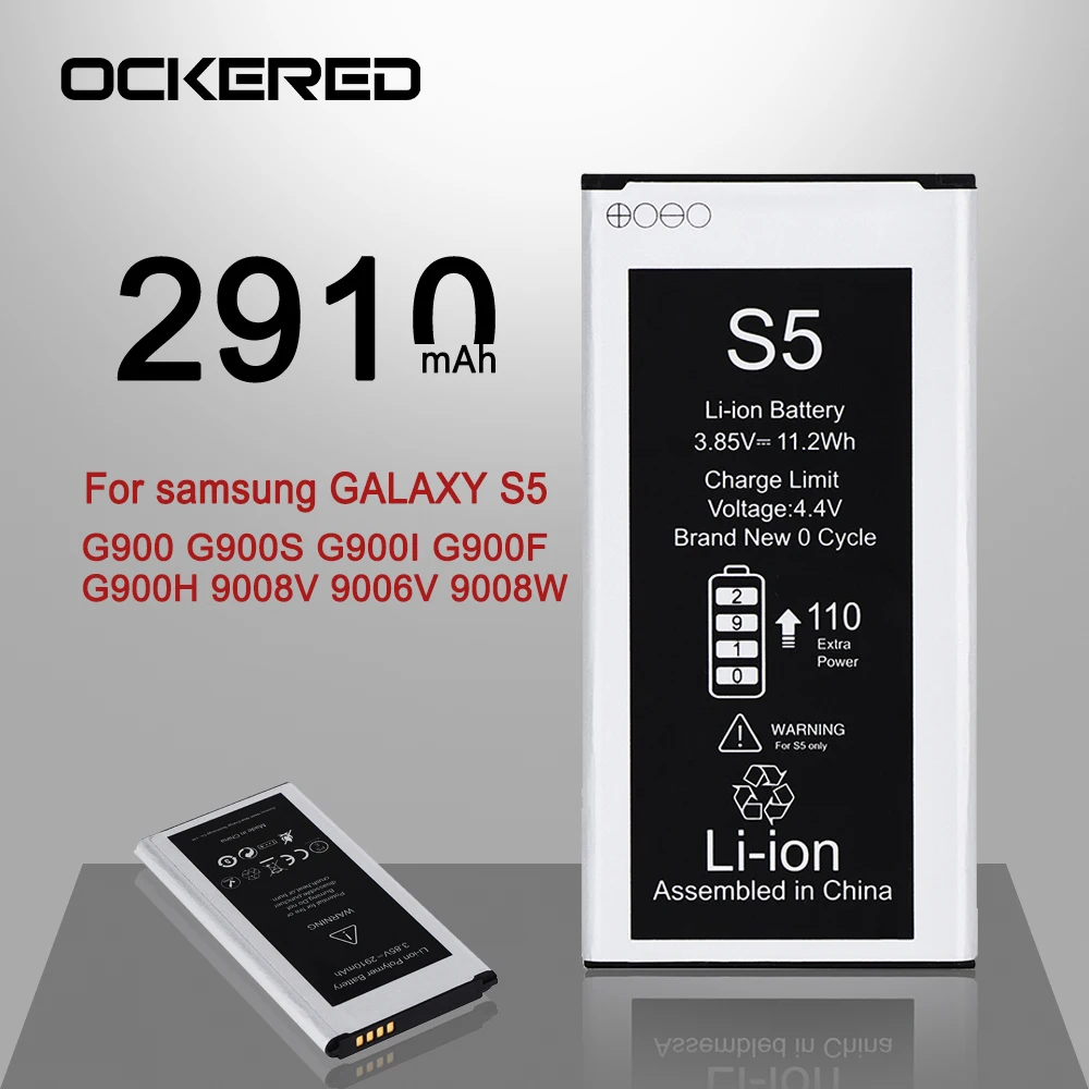 OCKERED запасная батарея для Samsung Galaxy S5 Тяговые Батареи G900 G900S G900I G900F G900H 9008V 9006V 900W EB