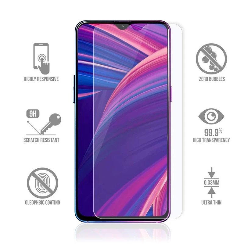2 шт., Защитное стекло для экрана Realme X XT U1 Q, Защитное стекло для телефона, закаленное стекло для Realme X2 Pro C1 C2 HD