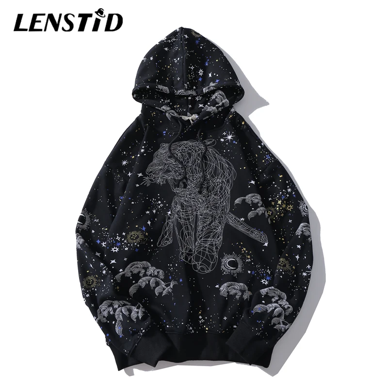 LENSTID осень новый мужской хип хоп Sci Fi Межзвездный Лев Печатный Harajuku пуловер