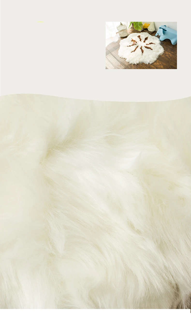 Круглый ковер из искусственной овчины для спальни, гостиной, мягкого пола, мохнатый плюшевый ковер в форме сердца, прикроватный ковер из искусственного меха для девочек