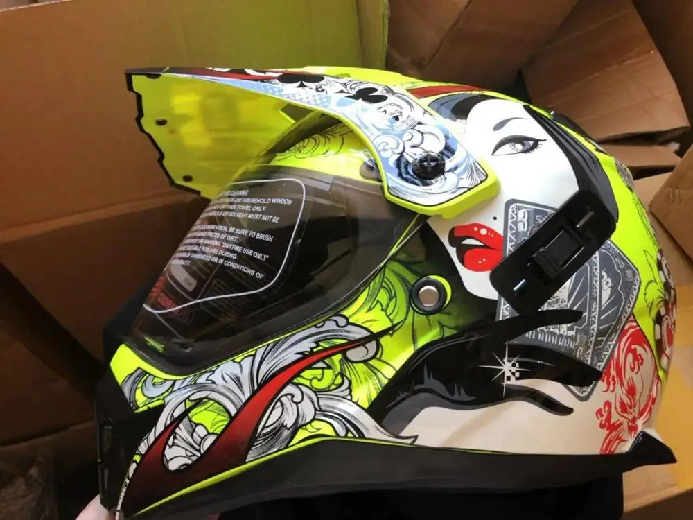 Capacete casco moto WANLI moto rcycle шлем с двойными линзами шлем для беговых гонок для внедорожных гонок мотоциклетный шлем с внутренним солнцезащитным козырьком - Цвет: nero