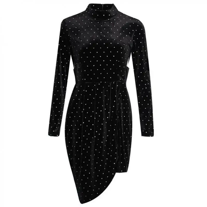 

Red RoosaRosee Designer Sexy Mesh Patchwork Waist Dress For Women Leopard Print Long Sleeve High Waist Asymmetrical Dresses New