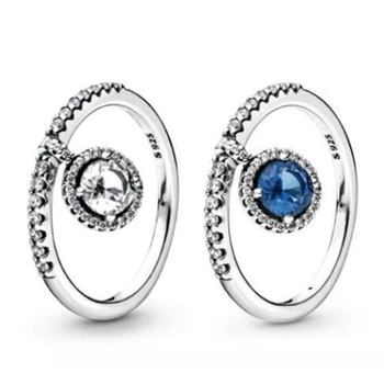 

New 925 Sterling Silver Ring Round Elegant Charm Shiny Wedding Ring Suitable For European Women Original Gift High Jewelry