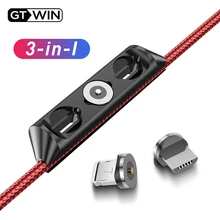 Gtwin ímã plug box para ios tipo c micro usb cabo plugue de armazenamento portátil ímã conector cabeça recipiente cabo acessórios