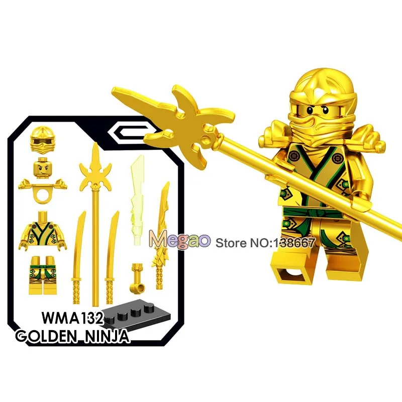 Single Llyod Nya Echo Zane ZX Golden Ninja Kai Cole Yang Akita Pythor Snake Warrior Ninja Building Blocks Model Kids Toys - Цвет: Дерево