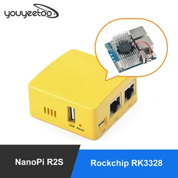 

Smartfly 2020 New NanoPi R2S Rockchip RK3328 Mini Router with Cooling Fan Dual Gigabit Port 1GB SBC OpenWrt System