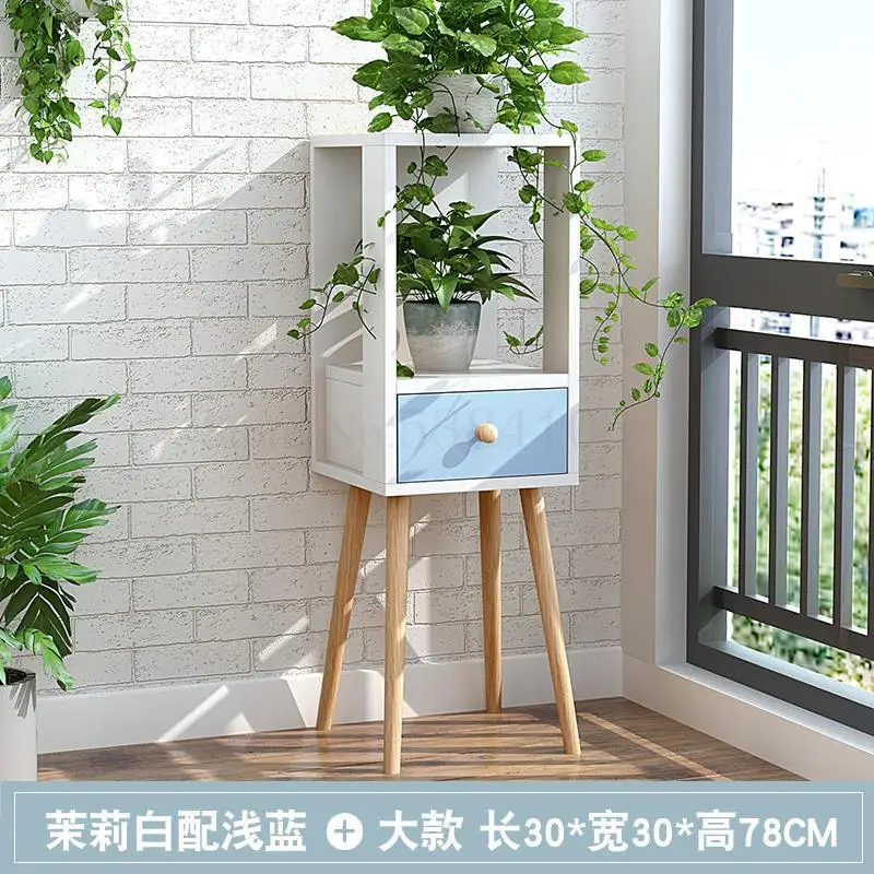Flower Stand Balcony Floor-standing Living Room Indoor Solid Wood Flower Pot Rack Multi-layer Racks Fleshy Green Flower Shelf Ag - Цвет: 30x30x78cm   L