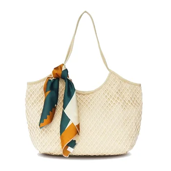 

1 Pc Women Handbag Beach Bag Shoulder Bags New Fashion Style Spring Summer Europe And America Style Canvas Net Bag