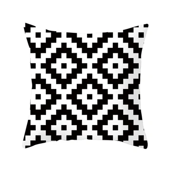 

Black and white geometric diamond pillow case home decor 45*45 cm cushion cover microfiber soft and comfort pillow cover