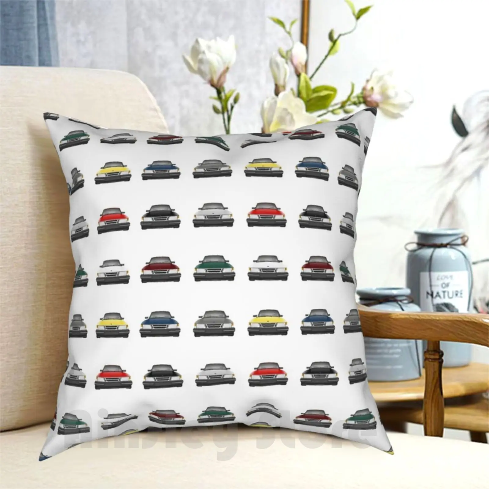 

Saab 900-Pattern Pillow Case Printed Home Soft Throw Pillow Saab900 Saab Car Pattern Wallpaper Retro Vintage Industrial