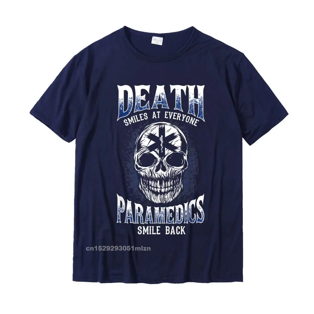 Round Neck Printed On Pure Cotton Man T-Shirt Printed Short Sleeve T Shirt Fashionable Fashionable T-Shirt Free Shipping Paramedics smile - funny Paramedics EMT EMS ambulance gift T-Shirt__3194 navy