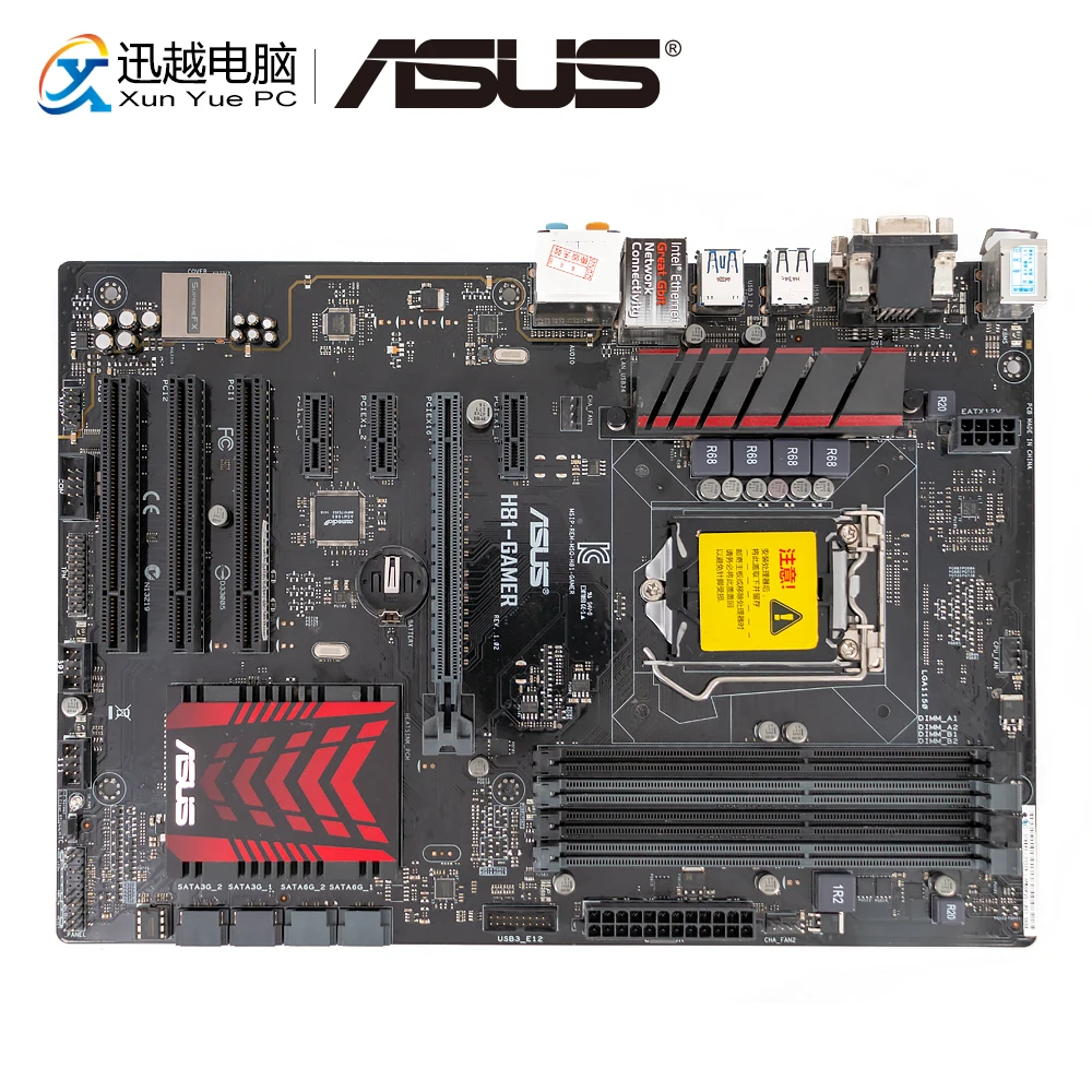 Best Price Asus H81-GAMER Desktop Motherboard H81 LGA 1150 For Core i7 i5 i3 DDR3 16G SATA3 USB3.0 VGA DVI ATX Original Used Mainboard