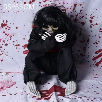 

Electronic Shock Cover Face Weeping Ghost Scary Halloween Doll Ornaments Party U2JC