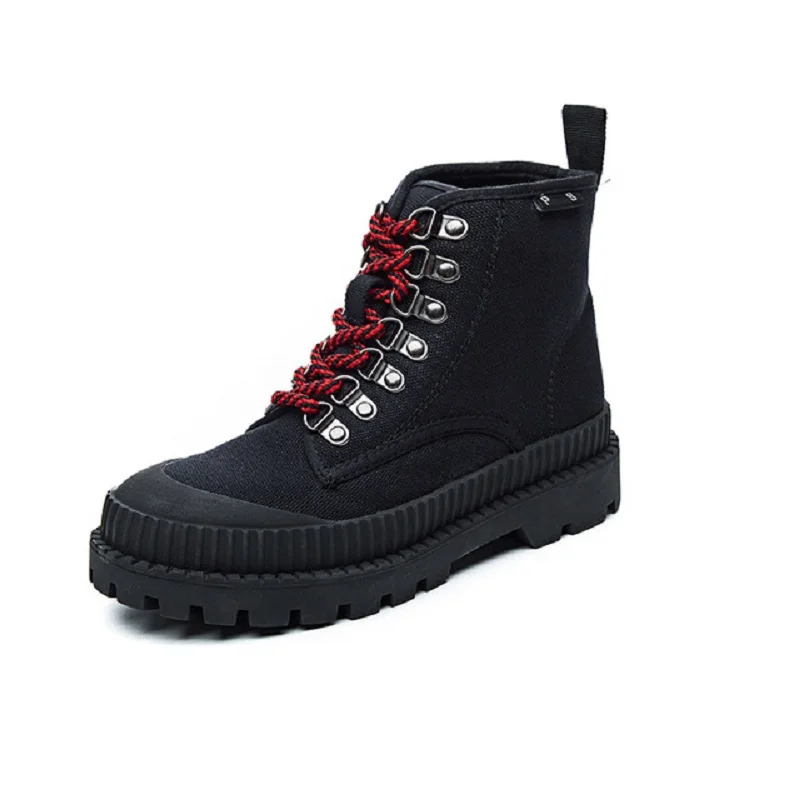 

Canvas Rubber Shoes Street Style Boots For Women Sneakers Canvas Women Walk Safety Military Combat Boots Non-Slip Shoes Ladies