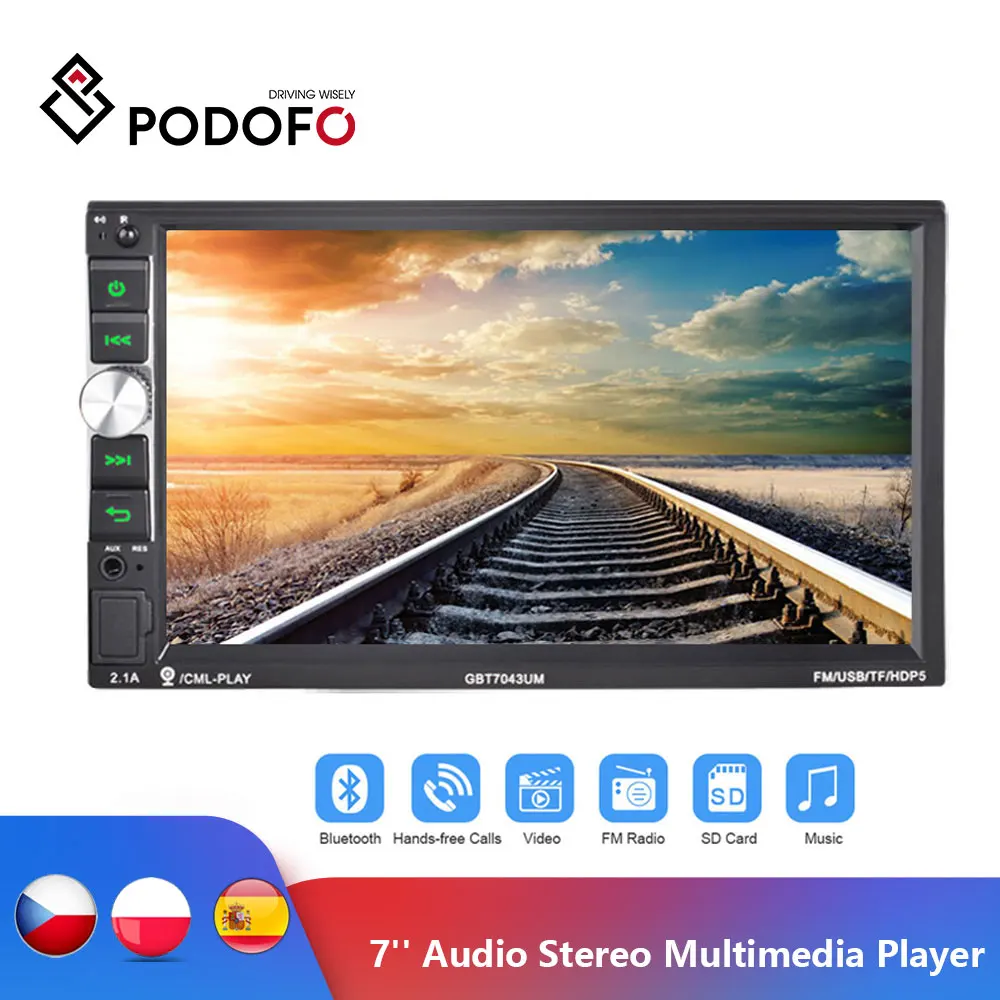Автомобильный мультимедийный плеер Podofo 2 Din 7 '' стерео Bluetooth FM/MP5/USB/Bluetooth с