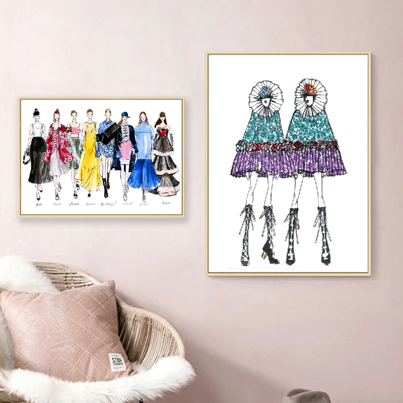 Fashion Super Model Poster Canvas Art Print Girls Room Wall Decoration