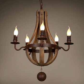 

Vintage Wood Chandelier Bois Lustres Pendant Chandeliers Lighting For Living Room Kitchen Bedroom Retro Indoor Light Fixtures