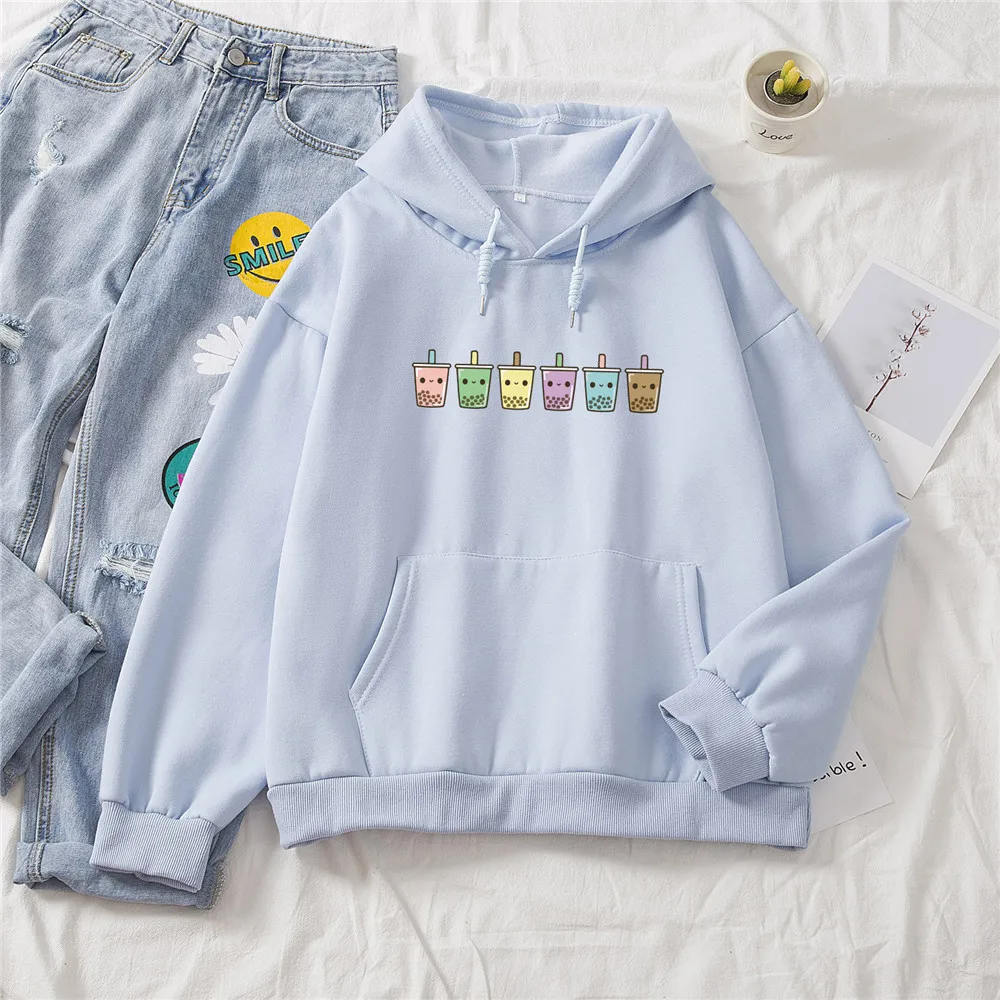 

Oversized Women Basic Hoodies Cute Printed Sweatshirt Women Winter Warm Streetwear Pullovers Graphic Thicken Korean Style Hoodie