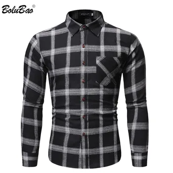 

BOLUBAO Men Casual Shirts Autumn New Men's Fashion Wild Slim Fit Long Sleeve Shirts Male High Quality Cotton Plaid Shirt Tops