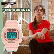 

SANDA White Fashion Women's Watches Waterproof LED Digital Watch for Girl Clock Ladies Sport Wristwatch relogio feminino 293