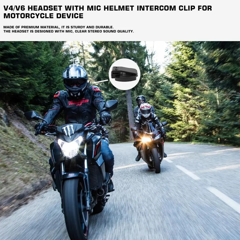 Motorcycles Accessories Microphone Speaker Headset V4/V6 Interphone Universal Headset Helmet Intercom Clip for Motorcycle Device