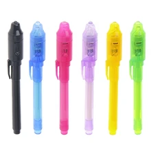 Stylo à encre Invisible avec lumière UV, 6 pièces/ensemble, marqueur magique pour la sécurité d'utilisation, rose + violet + jaune + bleu + noir + vert
