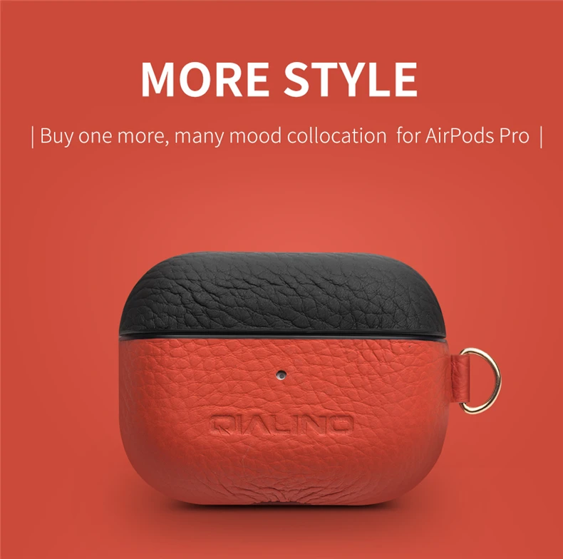 QIALINO мягкий чехол из натуральной кожи для Apple AirPods Pro ручной работы противоударный чехол для наушников для Airpods 3