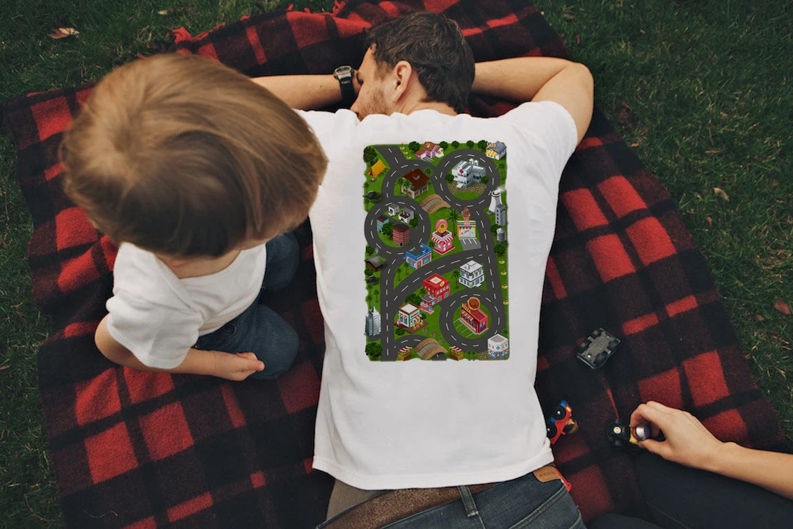 Car Play Mat Shirt Family Matching Kids 