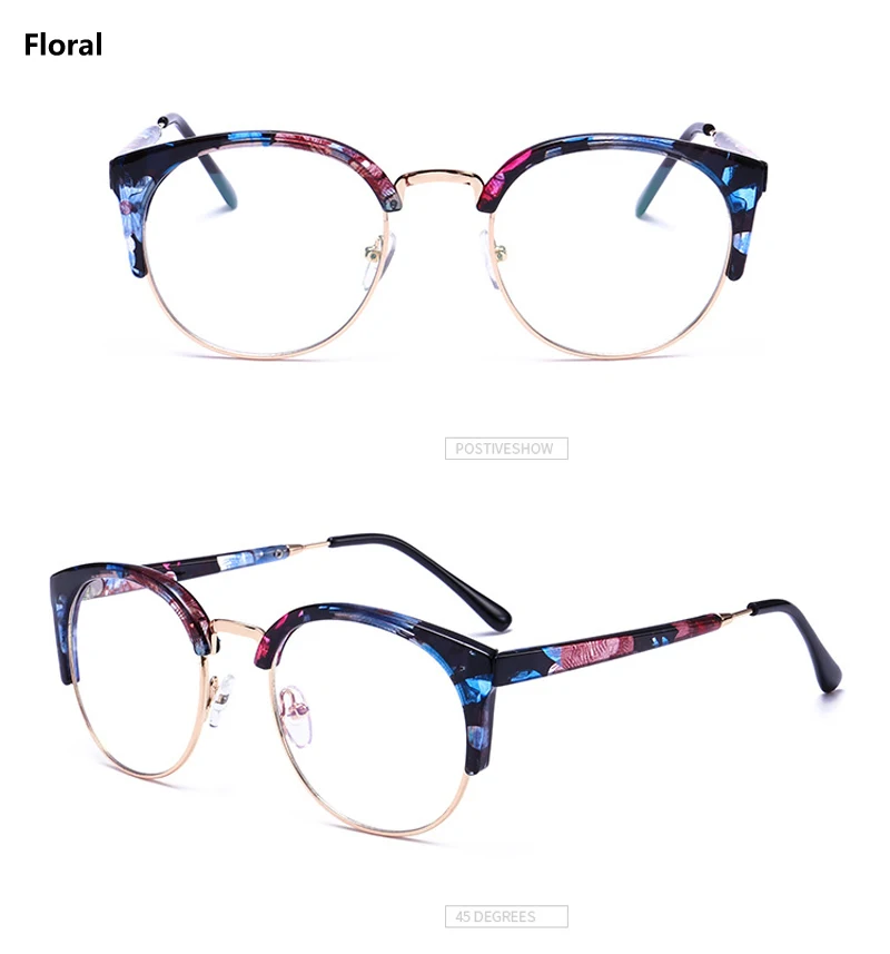 Zilead классические очки в форме "кошачий глаз" Рамка Металлическая полуоправа оптические Sepectscles для мужчин женщин простые очки Des Lunettes