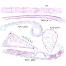 Jiwuo 6pcs Practical Sewing French Curve Fabric Cutting Template Metric Ruler Measure Dressmaking Tailor Drawing Craft Tools Set