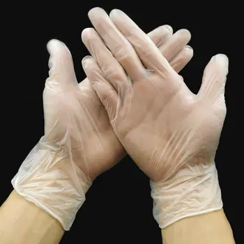 

100 Pack Disposable Germ-proof Dustproof Gloves Food Grade PVC Transparent Protective Gloves Plus Size Dishwashing