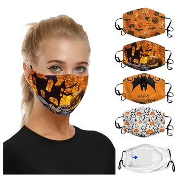

Halloween Face Mask Funny Prints Reusable Face Shield Cloth Breathable Mouth Caps Mouth Mask Washable mondmasker