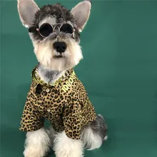 Рубашка с леопардовым принтом для собак Tide Brand Teddy Schnauzer Law Fighting Bago Bomei Cat Pet весенне-летняя тонкая модная одежда
