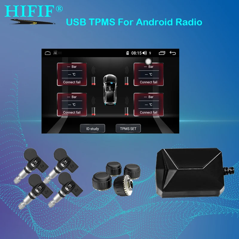 Для Android USB TPMS автомобильная система контроля давления в шинах автомобильный
