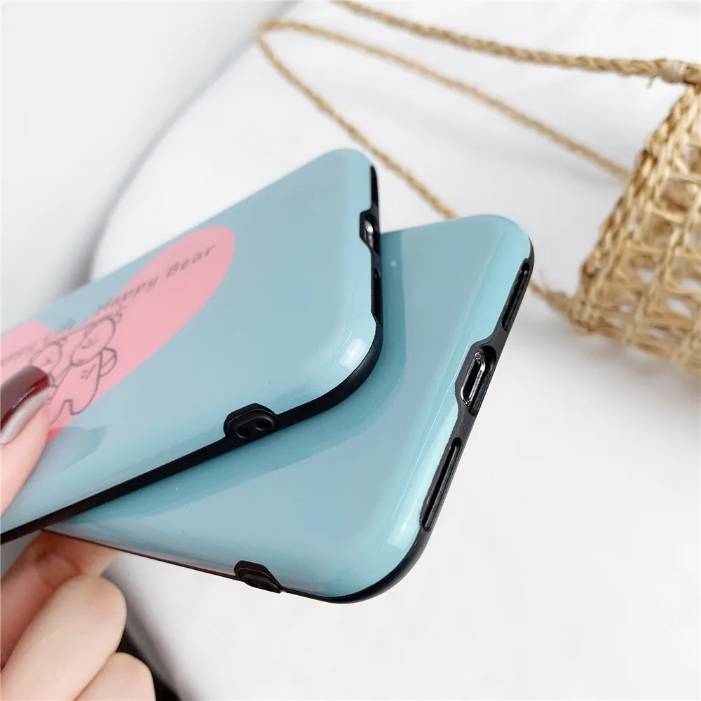 Защитный чехол loving happy bear для iphone 6 7 8/6 7 8 plus/11pro Maxx xs xr/xs max Гладкий мягкий чехол
