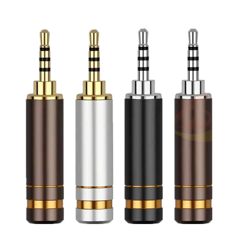 10PCS Earphone Jack 2 5mm Audio Connector 4 pole Copper Gold Rhodium Plating Headphone Solder Adapter 2 5mm Balanced Cable
