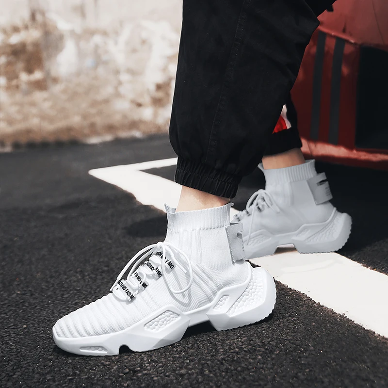 Men Running Shoes Chaussure Homme Spring Design Thick Soles Jogging Fitness Breathable Outdoor Sport Shoes Sneakers Men