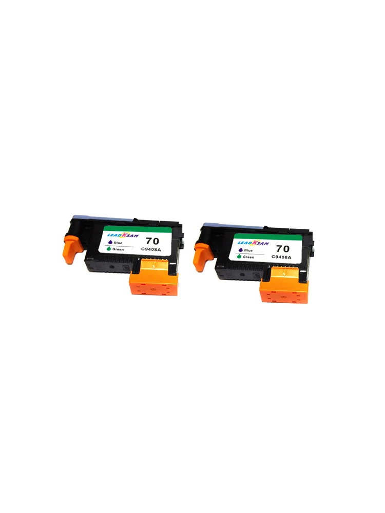 2 шт. LeadKsam совместимый для hp70 печатающая головка синий/зеленый C9408A Designjet 2300/T610/T620/T770/T790/T1100/T1120/T1200/t1300/T2300
