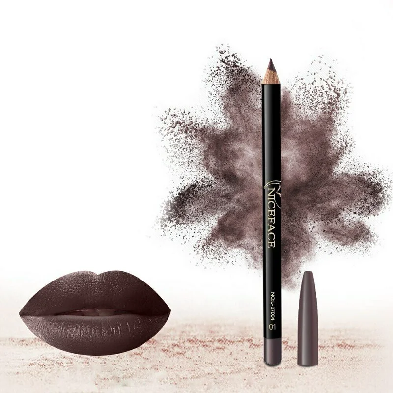 Fashion Matte Lip Liner Lipstick Pen Long Lasting Pigments Waterproof Smooth Soft Makeup Tool