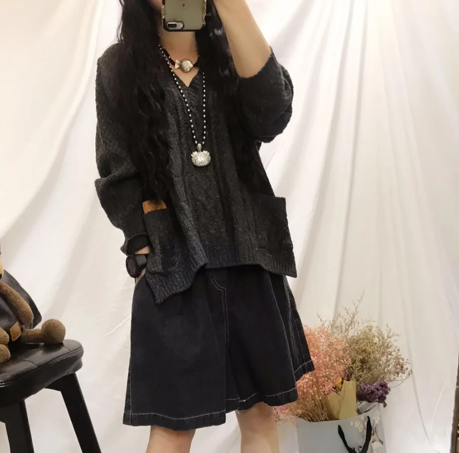 

Women Autumn Winter Loose Twist Knitwear Ladies Plus Size Sweaters Female 2019 Spring Knitted Tops Sweater Pullovers Irregular