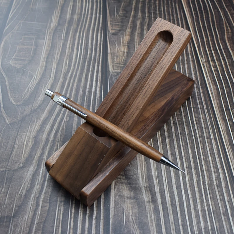 Handmade Walnut Wood Mechanical Pencil With Case Set Need 0.5mm Lead Wooden Drawing Student and Office Supplies Gift | Канцтовары для