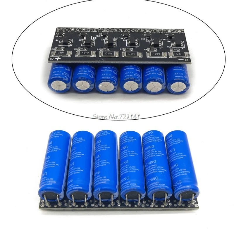 Single Row 16V 1.6F Farad Capacitor Module 2.7V 10F Super Ultracapacitor Backup Power Supply with Protection Board for Car afbeelding