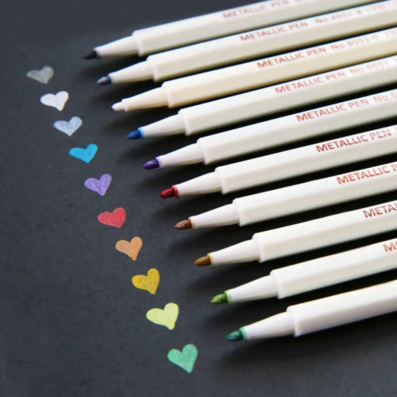 

6/10Pcs Markers Pen DIY Canvas Waterproof Lasting Markers Stone Thread Rubber Fabric Clothes Shoes Brush Marker Pen Ten Colors 1