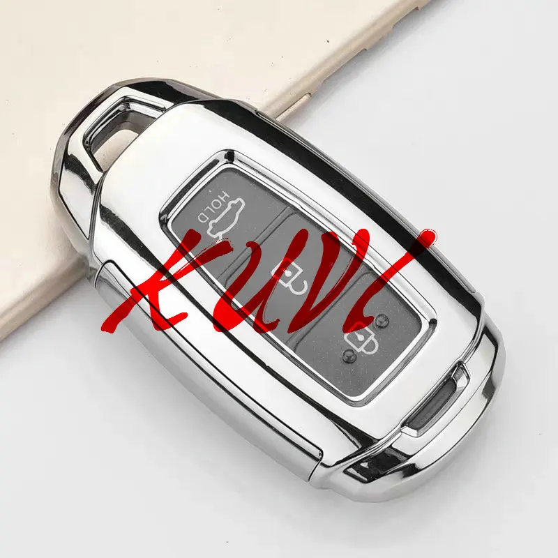 Чехол для ключей из ТПУ для hyundai i30 Ix35 Solaris Azera Elantra Grandeur Ig Accent Santa Fe Verna - Название цвета: silver