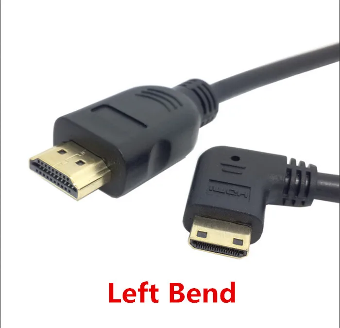 Left Bend 0,5 м угол 90 градусов мини HDMI к HDMI Мужской M/M Кабельный разъем V1.4 для цифровой зеркальной видеокамеры ЖК-монитор - Цвет: Left Bend