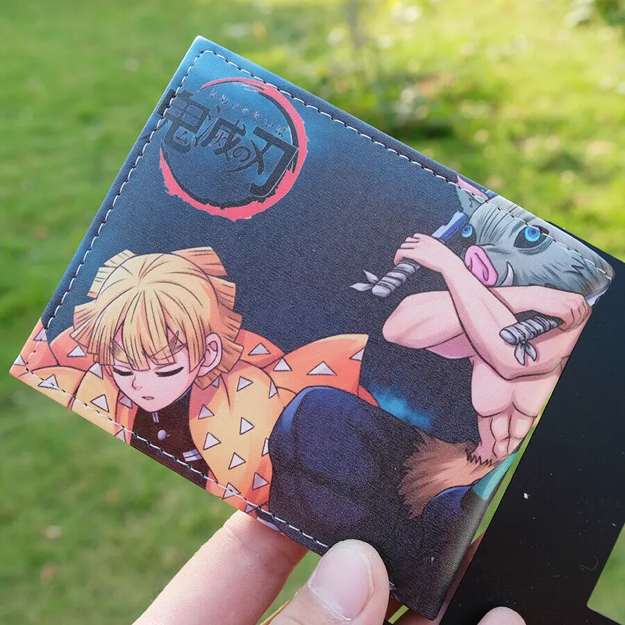 Kimetsu no Yaiba кошелек с ID держатель для карт карман короткий PU двойной кошелек