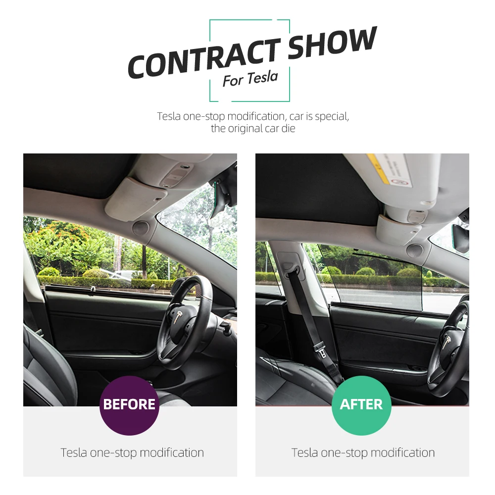 TEY Tesla Car Sun Shade Window For Tesla Model 3 Accessories SunShade Drape Roller model 3 tesla model y model three 2020