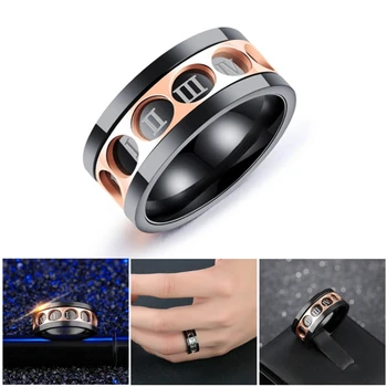 

EDC Finger Fidget Spinner Roman Numerals Rotatable Ring Relieving Anxiety Stress